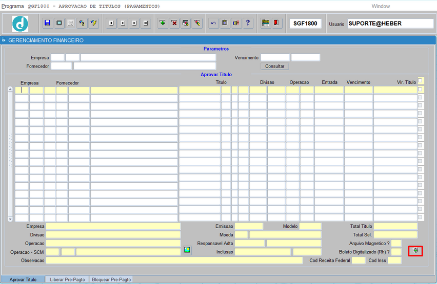 MAPEAMENTO FINANCEIRO - SGF0008